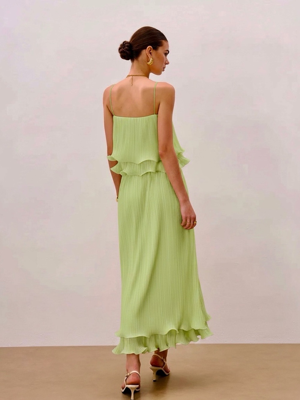 Commense Pleated Layered Ruffle Skirt Set - Picture 3 of 16
